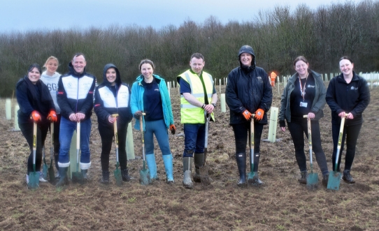 Carbon Literacy catalyst award winners put spades into action for tree planting day